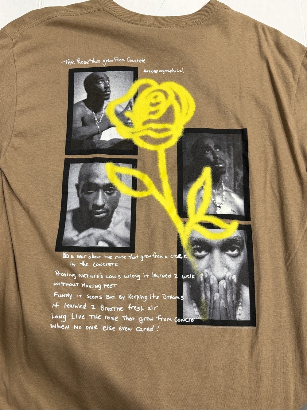Tupac The Rose That Grew From Concrete Text T-Shirt